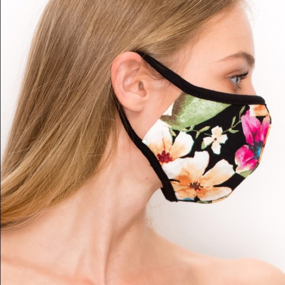 MADE IN USA, Floral Print Face Mask - Picture 3 of 3